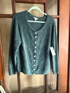 Tribal Teal Button-Front Cardigan